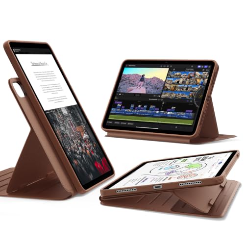 Image of ESR for iPad Air 13 Inch Case M4 /M3 /M2 (2026 /2025 /2024), Removable Magnetic Cover with Pencil Charging & Storage, Adjustable Portrait /Landscape Stand, 9 Standing Angles, Shift Series, Brown
