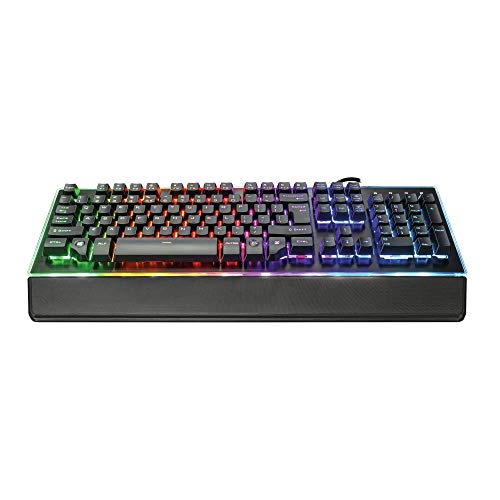 Trust GXT 860 Thura Tastiera Gaming Semi-meccanica LED, Piastra Superiore in Metallo, Nero [Italia]