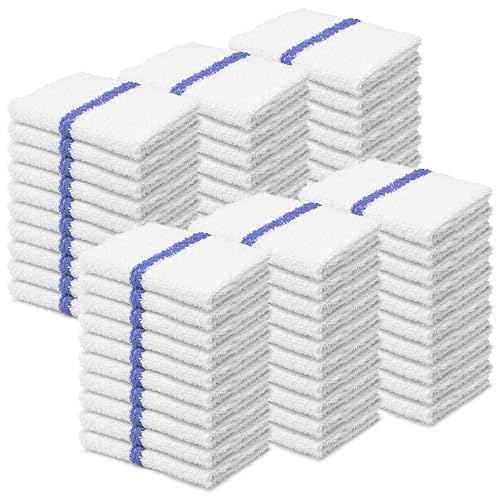 Reed&Pick Bar Mops Blue Stripe Pack of 60 Kitchen Towels 16x19 Multi-Purpose for Home, Restaurant...