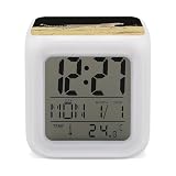 STVNKML 7-Color Changing Alarm Clock with Running Cheetah Design, Multifunctional LED Digital Clock with Temperature Display Smart Digital Alarm for Home & Office Decor