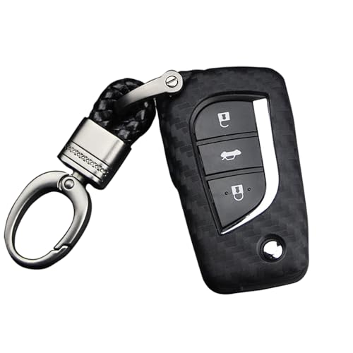 Coque clé Toyota caoutchouc silicone noir M.JVisun étui protection télécommande