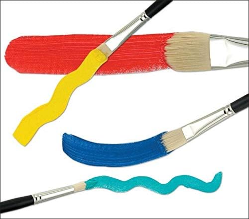 Creative Mark Artist Paint Brush Set - Powercryl Long Handle Paint Brushes - Assorted Sizes - Try Me Pack - 5 Pieces