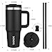 BJPKPK 30oz Stainless Steel Insulated Tumbler With Handle And Lid Straw Travel Coffee Mug Thermal Cup,Black