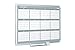 MasterVision Magnetic Dry Erase 12 Month Yearly White Board Planner, Wall Mounting, Sliding Marker Tray, 36