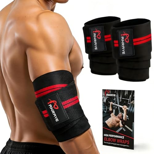 Elbow Wraps for Weightlifting - Adjustable Compression