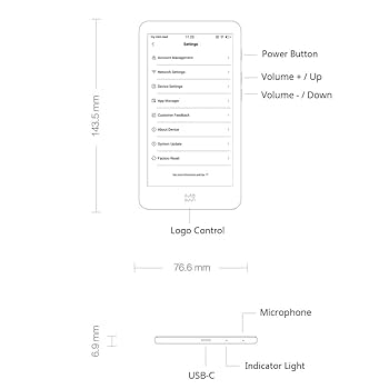 inkPalm 5 (第2世代)(32GB) 新品 Moaan InkPalm 5 Mini 5.2Inch E-ink Ebook Ereader Ebook