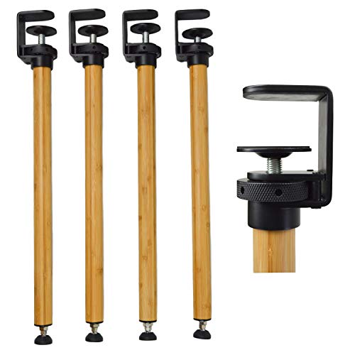 Grotta Table Legs 28-30 inch Adjustable Set of 4 with Heavy Duty Metal clamp & Wooden Leg for Desk & DIY Trestle Furniture - Hairpin alternatives - mid Century Modern & Industrial