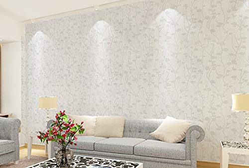 Papel pintado autoadhesivo de ramas blancas 60x500cm vinilo impermeable 3