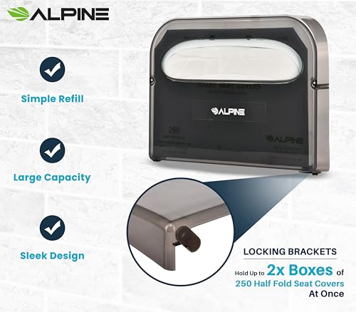 Alpine Industries ALP453 Alpine Toilet Seat Cover Dispenser - Wall Mount Disposable Toilet Seat Cover Holder For Commercial And Residential Use thumb #5