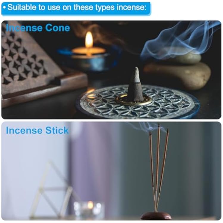 PATIKIL Incense Holder, 2 Pack Brass Incense Cone Burner Stick Holder with 9 Holes Incense Stand Base for Yoga Spa Room Home Office, 0.8 Dia. 0.4 Tall