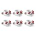 Produktbild Guzzini - Love, 6 Espressotassen mit Untertassen - Rot transparent, 33 x 19 x h8 cm | 50 cc - 11410165