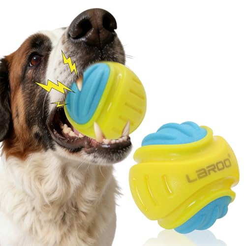 LaRoo Hundeball Unzerstörbar, Quietsch Tennisbälle Für knabberfreudige Hunde, Schwimmfähig, Hochelastisch Zahngesundheit, Für Große, Mittelgroße, Training Fangen&Werfen (Größe L: 10 cm)