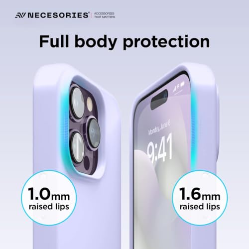 Image of Liquid Silicone Case Compatible for iPhone 13 Pro Lavender | Slim Back Cover | Soft Touch Bumper | Shockproof Drop Protection | Microfiber Cloth Inside | Sleek Solid Design