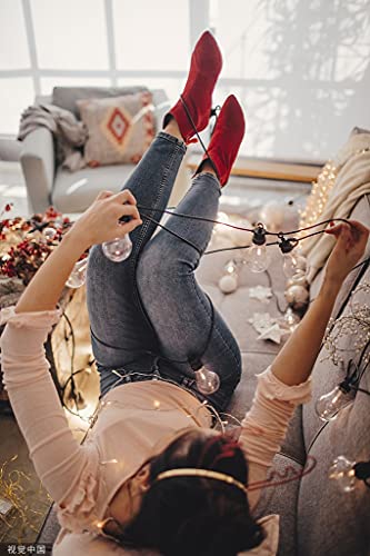 Womens Pointed Toe Heels Ankle Booties Kitten Stiletto Bowtie Strappy Fall Dress Boots Shoes3