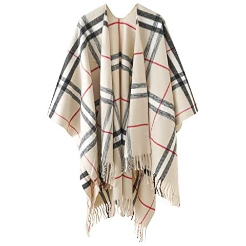Danfiki Ladies Reversible Poncho Cape Printed Shawl Open Front Cardigans Cover