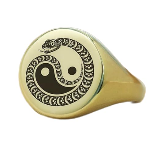 Bague serpent chinoise hypoallergénique en argent plaqué or pour les peaux sensibles