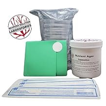 Nutrient Agar Kit, Includes Sterilized Container of Nutrient Agar 300ml, 10 Sterile Petri Dishes with Lids & 10 Sterile Cotton Swabs