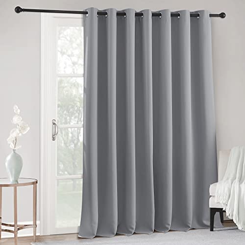 Image of RYB HOME Blackout Curtains for Bedroom - Room Darkening Insulating Drapes for Kids Nursery Patio Door Living Room Dining Large Window Decor, W 100 x L 120, 1 Pc, Silver Grey
