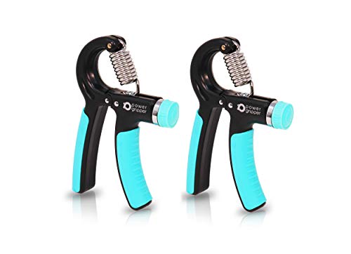 Power Gripper - Equipo de Entrenamiento de Agarre 5-50 kgs - Fortalecedor de Agarre Ajustable, Entrenador de Muñeca y Antebrazo (Paquete Doble)