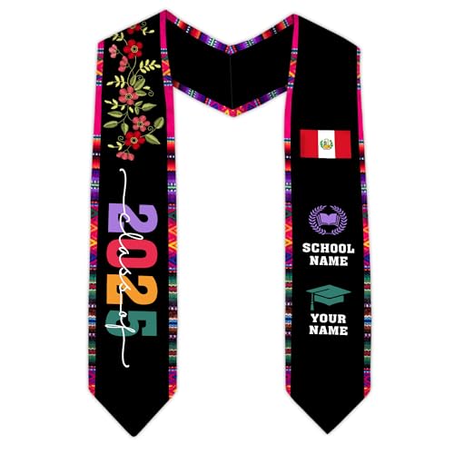 MonkeyVan Peruvians Graduation Sash, Peru Graduation Stole Custom Personalized Peruvians American Flag Graduation Sash 2025 Style 14