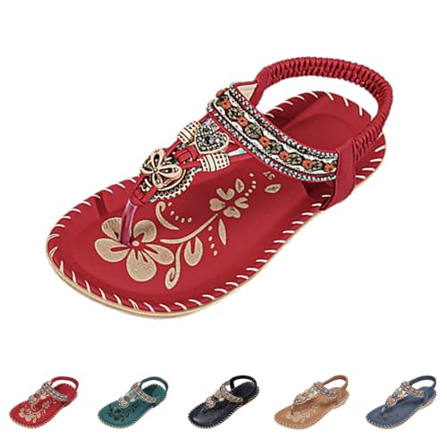 Genérico Sandalias Mujer Planos De Verano Sandalias De Punta Abierta Con Pies Anchos Sandalia Bohemio Clip Toe Pisos Comodos Y Antideslizantes Elegantes Para Playa Caminata Fiestas 2026