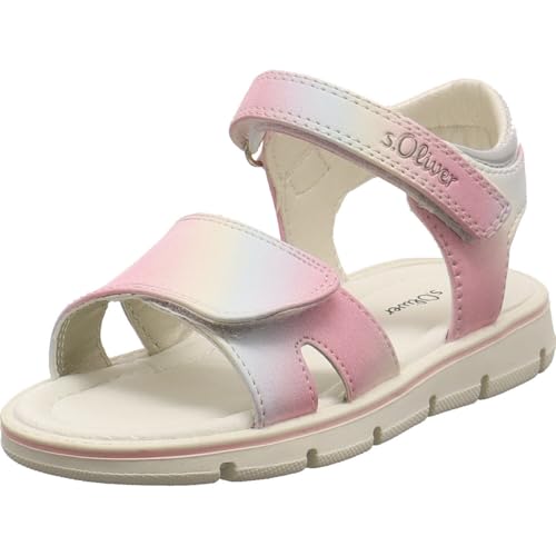 s.Oliver Mädchen Sandalen flach mit Klettverschluss Bequem, Mehrfarbig...