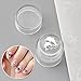 2pcs Mini Nail Stamps With Scraper Set, Small Silver Transparent Silicone Nail Stamper Kit French Tip Stamp for Nails Design Nail Art Stamp Transfer Printed French Tip Tool Jelly Manicure Stampers