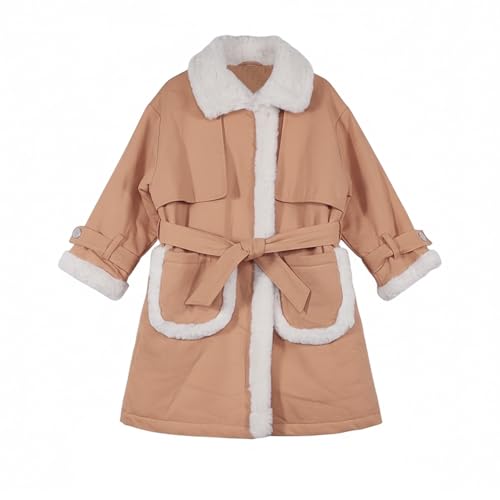 Image of Bold N Elegant Girl 3 /4th Sleeve Winter Party Overcoat Warm Long Quilted Fur Coat Jacket for 5 to 10 Year Girls