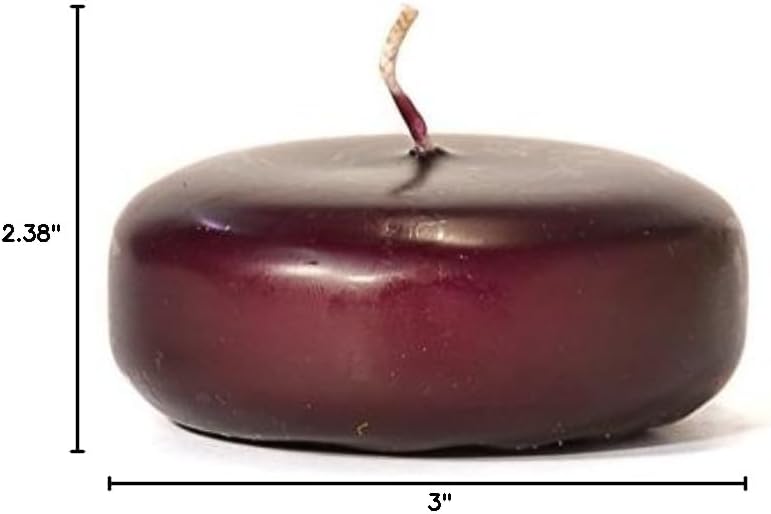 Pack of 10, 3" x 1.25" Small Disk Floating Candles Plum for Weddings, Home & Event Decoration, Relaxation, Made in US