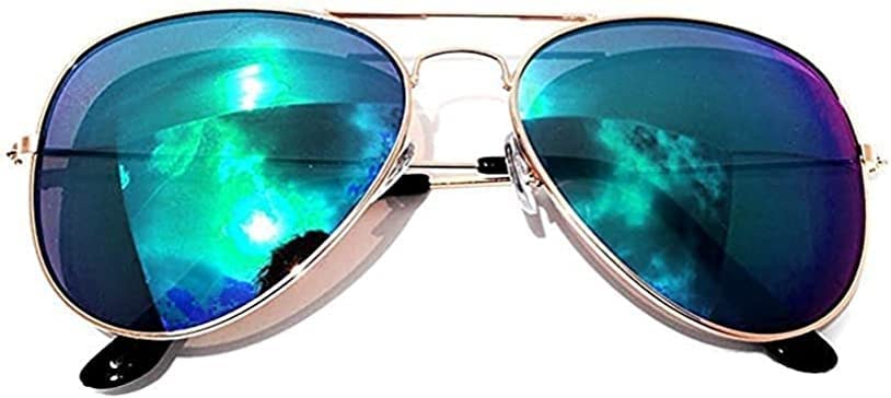Image of OWL Classic Aviator Style Sunglasses Metal Frame Colored Lens UV 400 Unisex