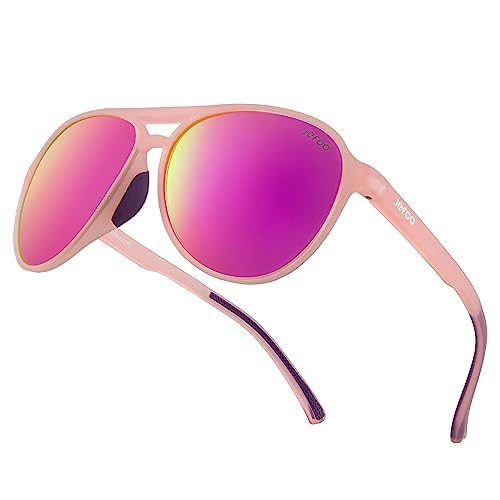 Image of Jefoo Polarized Aviator Sunglasses for Women Men Retro Trendy Sports Sunglasses for Outdoor UV400 Protection