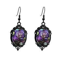 A4:Purple Rose Earrings