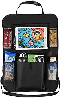 HONZUEN Car Organiser Car Seat Organiser for Kids, Backseat Car Organizer for Toys Drink Tissue Snacks, Kick Mat with 6 Pockets, Water Proof Car Seat Back Protectors Car Accessories for Kids
