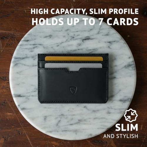 Image of Vaultskin MOORGATE Slim Card Holder - Minimalist Leather Wallet with RFID Blocking, Front Pocket Credit Card Case for Men & Women