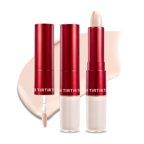 Image of TIRTIR Glide&Hide Blurring Concealer - Creamy texture, Conceals dark circles and wrinkles, Dual formula (liquid tip & balm stick), Long-lasting wear, Korean Makeup, #0.5N, 0.28 Oz