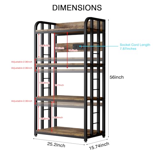 Alavoco 4-Tier Kitchen Baker's Rack with Power Outlet, Free Standing Microwave Oven Cart Stand, Heavy Duty Organizer Rack for Kitchen, Living Room, Dining Room, Coffee Bar by Alavoco - Used condition - Image 2