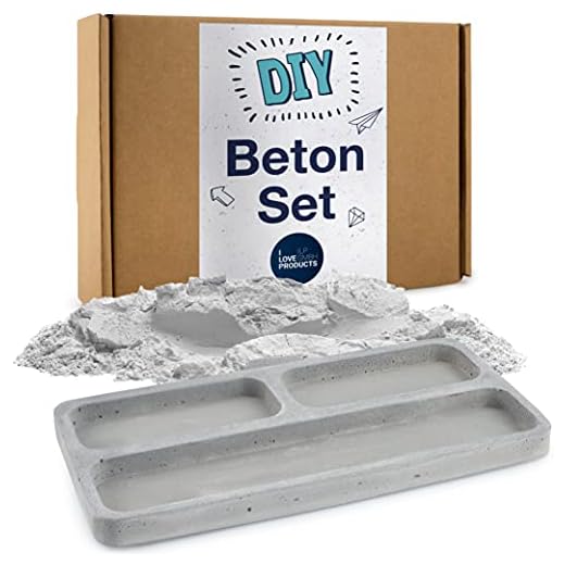 ILP Komplett gör-det-själv-set arrangör – hobbybetong – betongdekoration gåva – inkl. gjutform för betong – bra present till flickor, barns födelsedag och jul