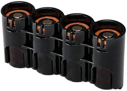 Storacell by Powerpax Slimline C - Organizador de almacenamiento de baterías, negro, con capacidad para 4 baterías (no incluidas)