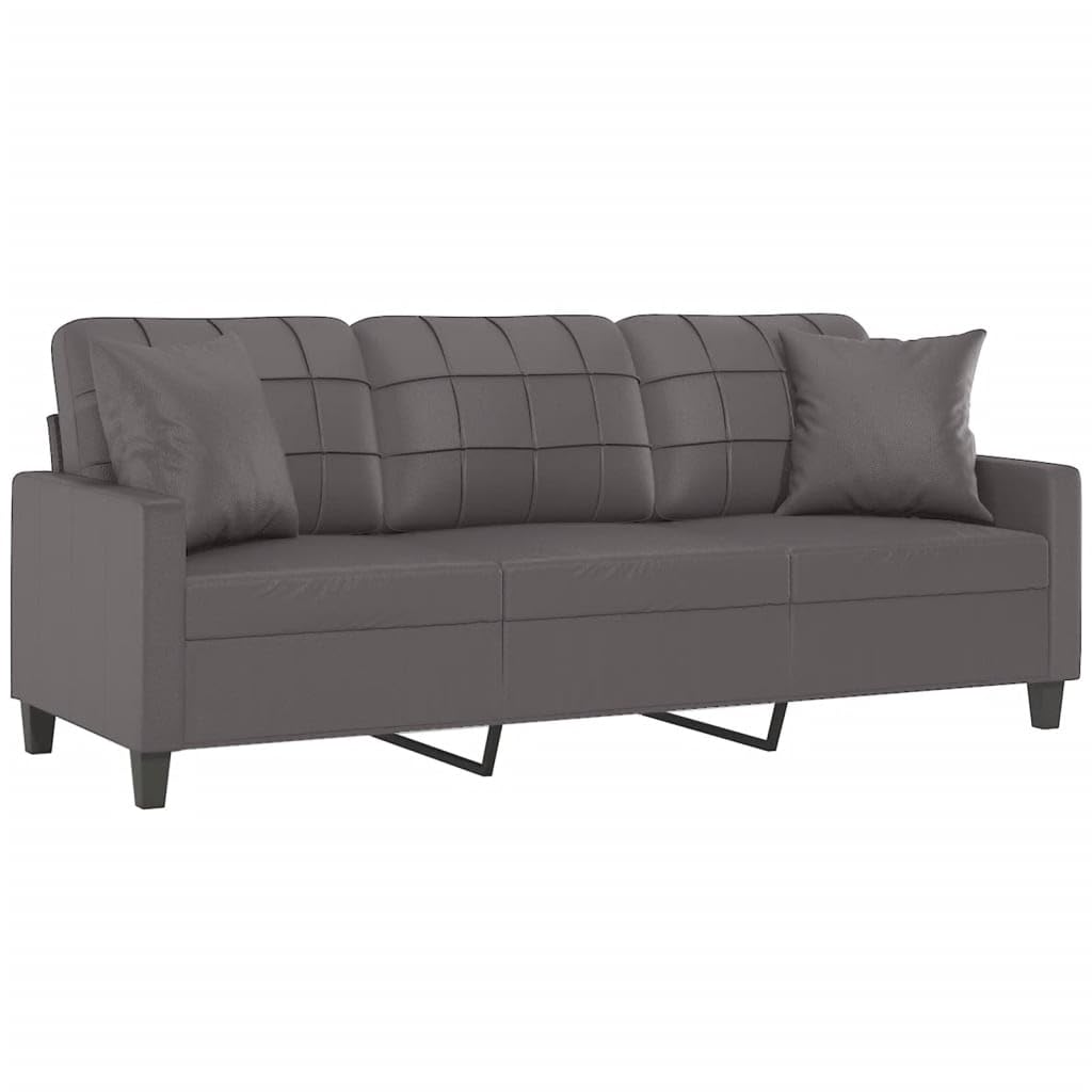 Gecheer Sofá de 3 Plazas Moderno, Cómodo y Estable, Color Gris, para Salón y Descanso