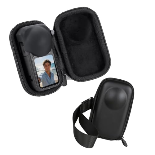 Image of Portable Carry Bag for Insta 360 X6, Water Resistant & Scratch Protection with Lightweight Storage & with Carabiner /Wrist Strap Black (Only Case)