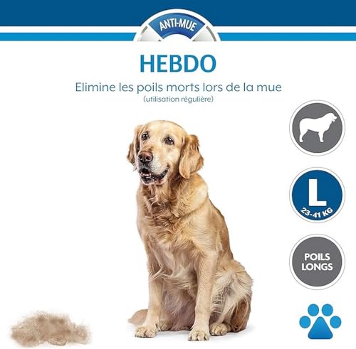 FURminator Ferramenta de remoção de pelos para cães grandes e longos de 23 a 41 kg, preto