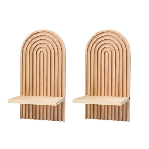 Tressify 2-teiliges Holzregal-Set, Boho-Wanddekoration für...