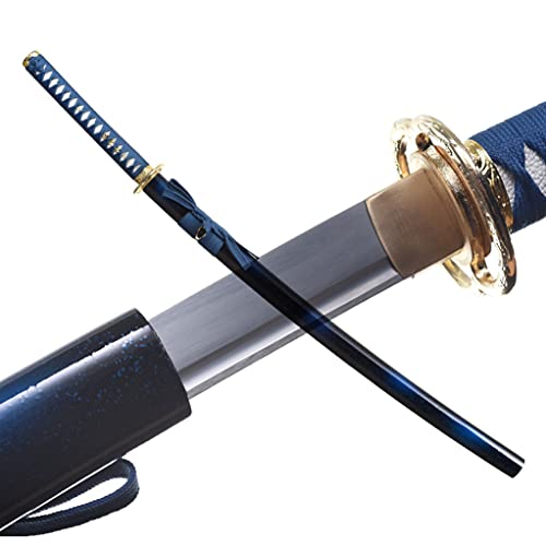 Katana Sword Real 1060 Steel Ninjato Real Steel Katana Real Samurai Sword (Blue) Katana Sword Real 1060 Steel Ninjato Real Steel Katana Real Samurai Sword (Blue)