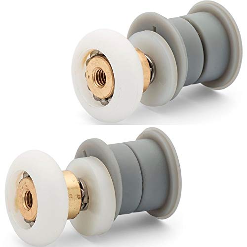 Shower Part 2 x E9 Aqata Exclusive Solutions Shower Door Rollers/Wheels/Runners with Thick and Thin Washers, Grey, 19.5mm Diameter, 6.5mm Thick, Shower Door Replacement Parts