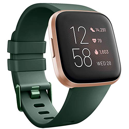 Tobfit Sport Bands Compatible with Versa/Versa Lite/SE, Soft TPU Wristbands Accessories for Women Men, Green, Small