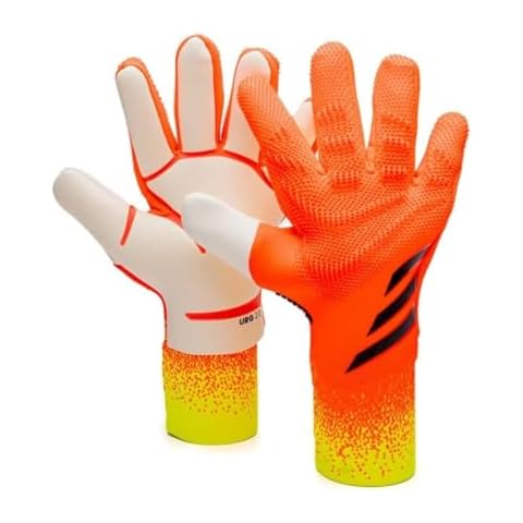 PLbSe Soccer Goalkeeper Gloves Goalie Training Gloves Strong Grip Anti-Slip and Breathable for Adults and Children (Orange,10) Cover