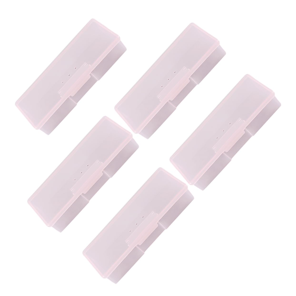 NOLITOY 5 Piece Pink PVC Storage Case with Cover for Desktop