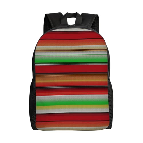 Colorful Mexican Serape Backpack Simple Leisure Travel Backpack Outgoing Daypack 16 inch