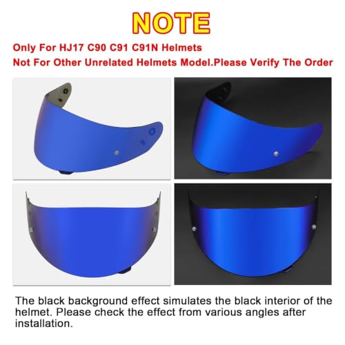 Image of PSLER Shatterproof Helmet Visor for HJ17,C90,C91,SY&CL-MAX 3,Deep Blue | Impact-Resistant ,UV400 Protection, Motorcycle Tinted Face Shield for HJ17,C90,C91,CL-MAX 2, IS-MAX BT, SY-MAX 3, IS-MAX 2