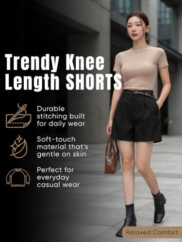 Image of GRECIILOOKS Women's Western Shorts - Trendy Knee Length Casual Bottoms | Relaxed Fit Summer Shorts for Girls & Women (Available in Plus Size)